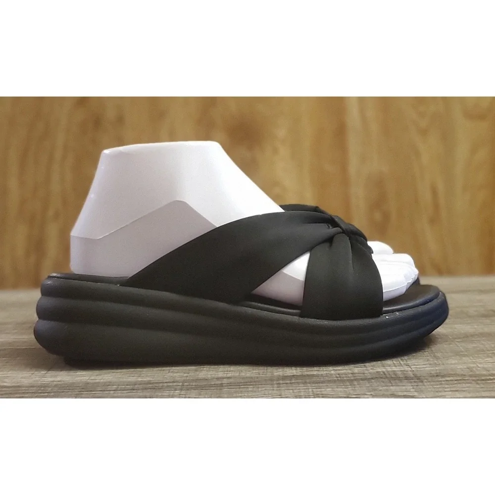 Clarks Cloudsteppers Drift Ave Wedge Sandals Women's‎ Size 7 Black